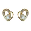 Lifanti 1668 Pearl and zirconium heart-shaped stud earrings for women, romantic and elegant earrings, S925 sterling silver needle, Dongdaemun, South Korea, exuding elegance Item Picture